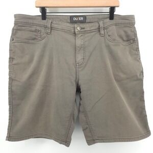 DU/ER Mens Shorts Performance 5-Pocket 40 Gray Olive Stretch Commuter